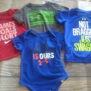 4 athletic shirt lot- Nike & Under Armour